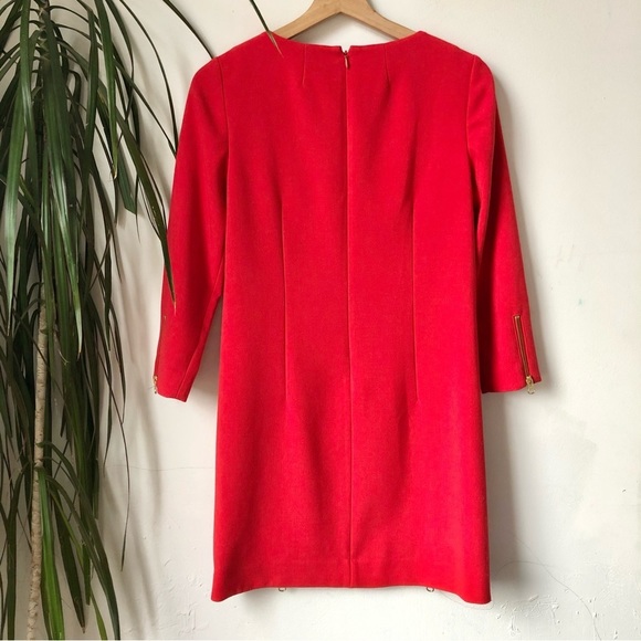 J. Crew Women’s Red Shift Dress Double Zip Slits Size S - Picture 5 of 15